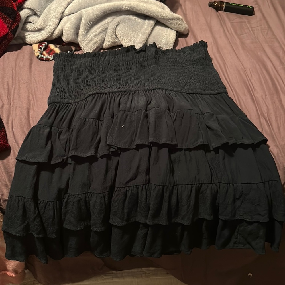 Green ruffle skirt
